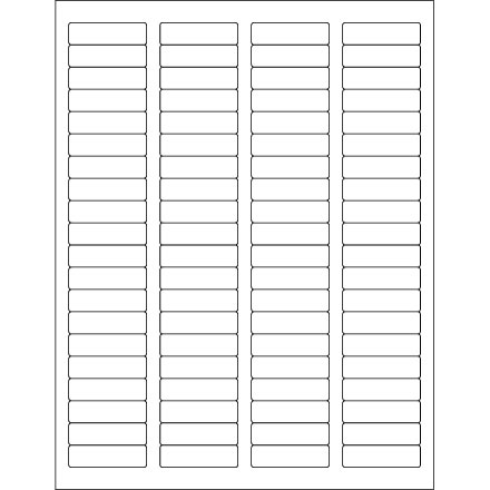 1 <span class='fraction'>3/4</span> x 1/2" White Removable Rectangle Laser Labels